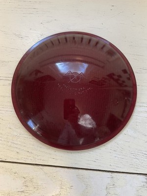 Kopp Glass Eagle Signal Traffic Red Glass Lens Vintage 88A Moline Ill 8 3/8'' USA