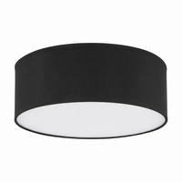Deckenleuchte Rund Stoff Ø 45 Cm Schwarz Blendarm Deckenlampe Schlafzimmer