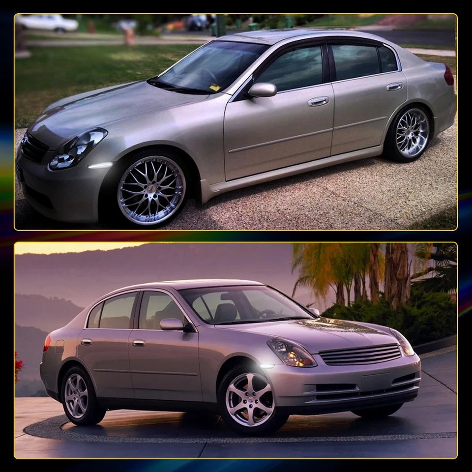 2x Luces de señalización laterales LED claras Whiye para Infiniti G35 2003-2006 base sedán Foto 3 de 4