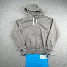 Hoodie Sweatshirt Medium Light Gray Heather Long Sleeve Basic Pullover Mens