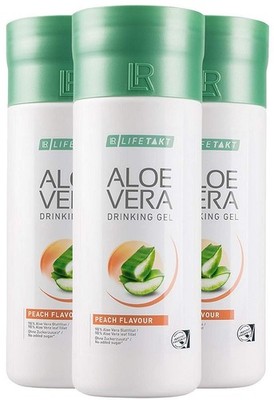 LR LIFETAKT Aloe Vera Drinking Gel Peach Flavour Set of 3 - 3x1000 ml/33.8 fl.oz