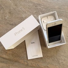 Apple iPhone 5 - 16 GB White  Silver Used EXCELLENT AT T M A1428 iOS 10.3.3