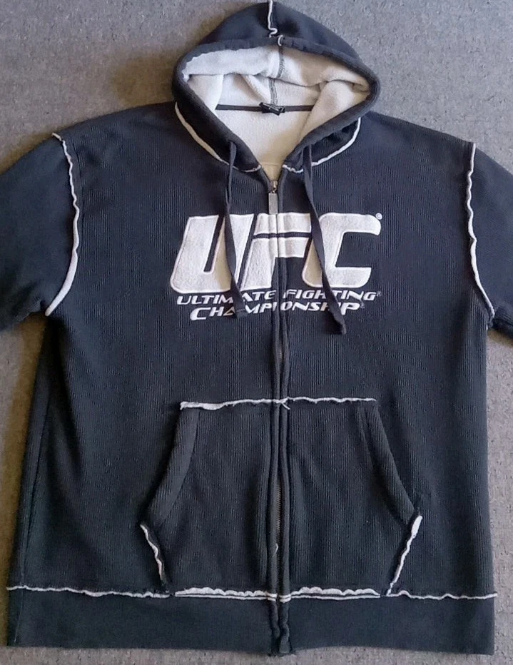 Sudadera con Capucha UFC De Colección Para Hombre L Gris Ultimate Fighting Championship Cremallera Sudadera Foto 4 de 4