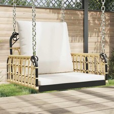 Image of Swing Chair with Cushions 63x58x39 cm Poly Rattan and Steel