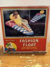 Vintage 90’s  Inflatable Fashion Float Mat Pool Raft Float Multi-Color - NEW
