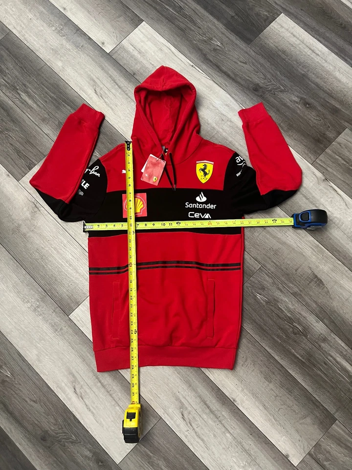 NWT PUMA FERRARI MEN'S 2 PIECE RED TRACKSUIT HOODIE JACKET AND PANTS SIZE SMALL - Image 4 of 4