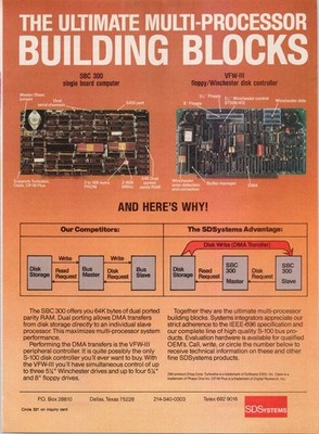 SDSYSTEMS Vintage Print Ad 1984 Multi-Processor SBC 300 VFW-III