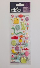 Happy Birthday Party Animals Puffy Scrapbooking Stickers By Sticko