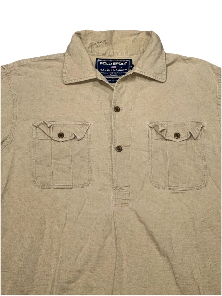 Vintage 90s Polo Sport Ralph Lauren Sportsman Utility Popover Shirt - Image 2 of 4