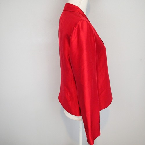 Giacca blazer Ralph Lauren taglia 8p 100% seta rosso 3 bottoni vacanza Lagenlook - Foto 7 di 21