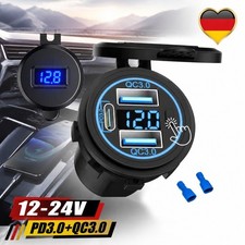 Kfz-Ladeger�t Zigarettenanz�nder USB-C Schnellladeger�t PD3.0 QC3.0 12-24V Blau