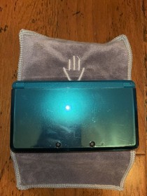 Nintendo 3DS Aqua Blue System w/ Pokemon Alpha Sapphire TESTED 64GB SD + Charger