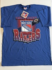 VTG 90s New York Rangers NHL T-Shirt XL Deadstock NWT Team Rated Made USA
