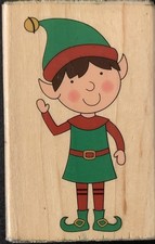 Stampabilities Christmas Elf Rubber Stamp