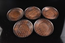 F7432: Japanese Copper Finish hammer pattern SERVING PLATE/dish 5pcs,