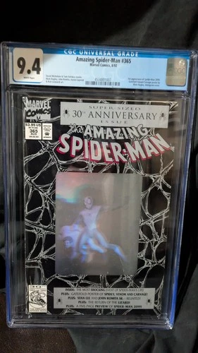 Marvel Comics Amazing Spider-Man #365 CGC 9.4 Key Issue Hologram Cover 1992