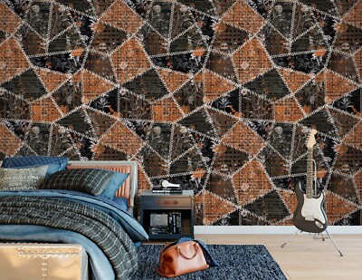 3D Retro Geometrie M12808 Tapete Wandbild Selbstklebend Abnehmbare Aufkleber Eve