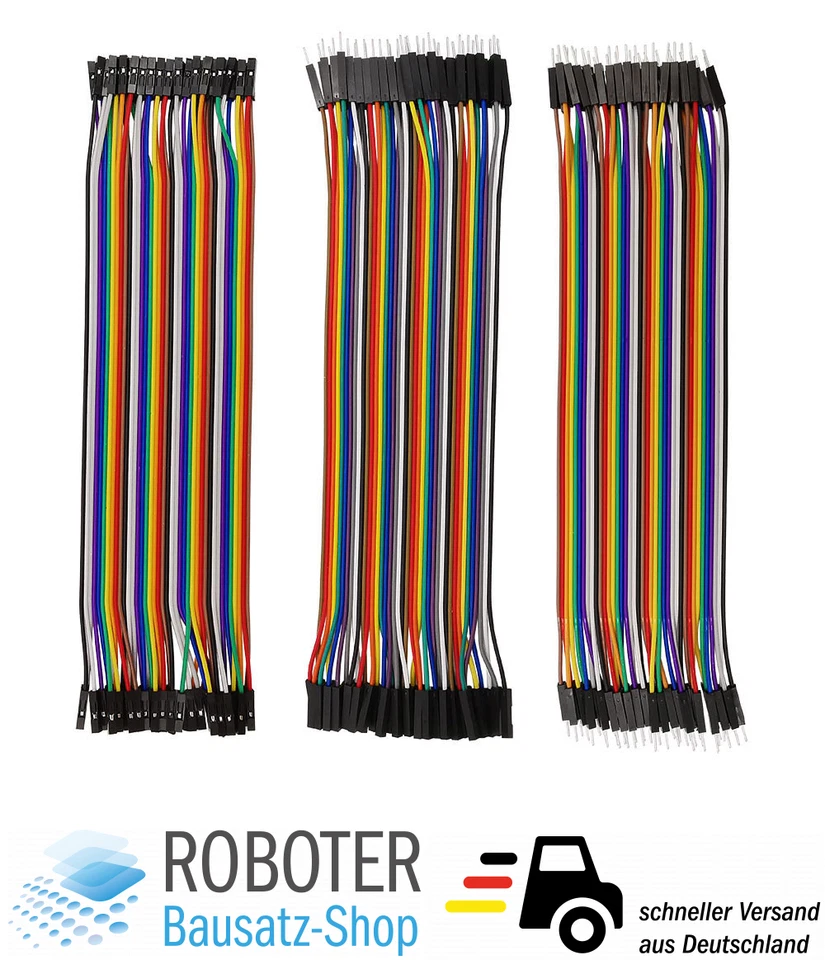 Dupont Kabel 3 x 40 Pin 20 cm M2M/ F2M / F2F kompatibel mit Arduino & Raspberry