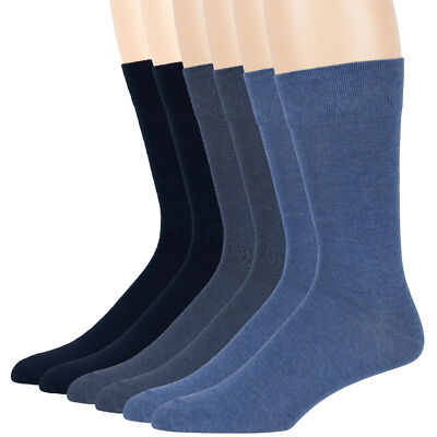 Men's Cotton 6 Pack Dress Business Dark Navy Light Navy Denim Blue XL 13-15 