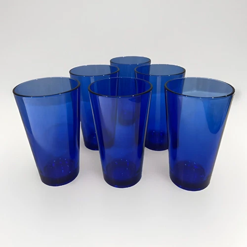 Libbey 16 Oz Cobalt Blue Glass Tumblers/Glasses Set Of 6