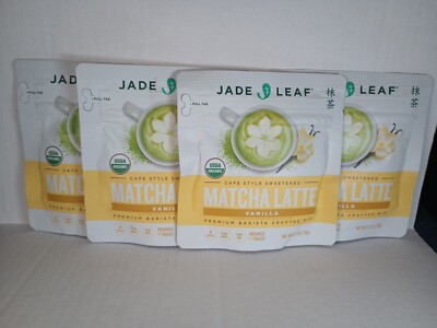 X4 Jade Leaf Organic Matcha Latte Mix Cafe Style Sweetened Vanilla 2.5 oz 4/4/26