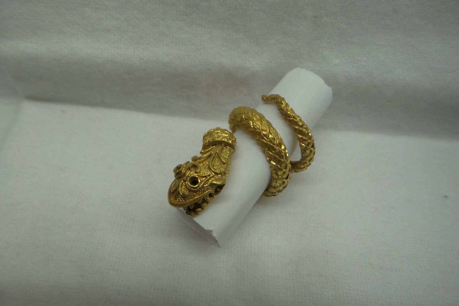 Heavy Detailed Solid 14kt Double Coiled Snake Rin… - image 12