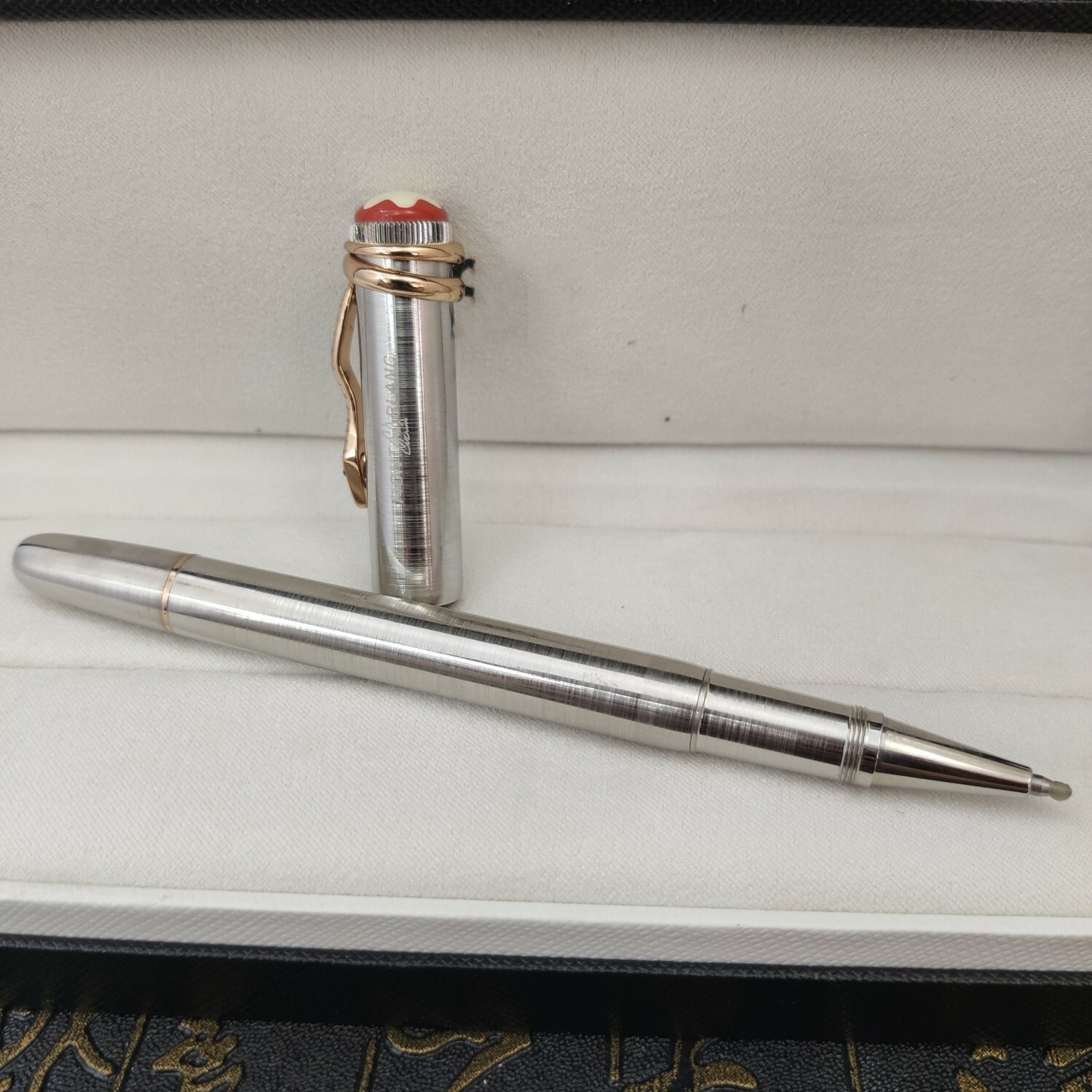 Deluxe Snake-Series Steel - Rose Gold Clip 0.7mm Rollerball Pen No Box