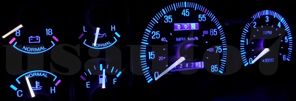 Dash Cluster Gauge AQUA BLUE LED LIGHTS KIT Fit 87-91 Ford F150 F250 F350 Bronco Foto 3 de 4