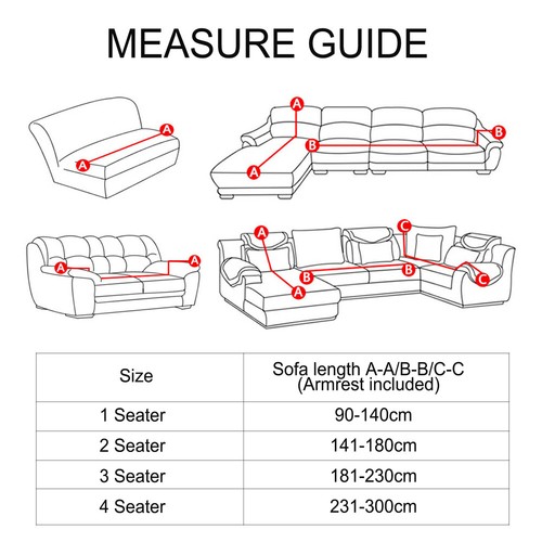 1 2 3 4 Seater Sofa Covers Stretch Lounge Slipcover Protector Chair Couch Cover - Picture 2 of 91