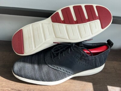 Cole Haan Black and Red Knit Oxfords ZERØGRAND Eon Wingtip Oxford-C33958-BLACK-TANGO RED – Cole  main image 2
