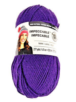Loops & Threads Impeccable Yarn #01310 Amethyst 4.5 oz Skein 277 Yards Acrylic