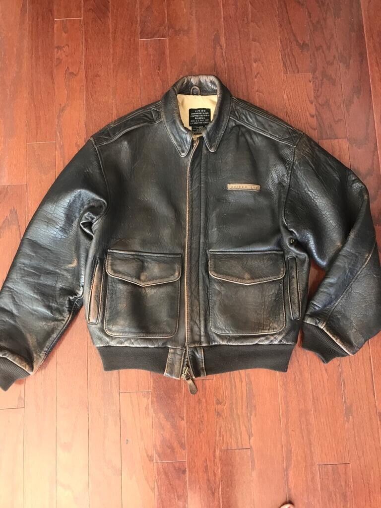 VINTAGE Men's Medium M AVIREX LTD edition TYPE A-2 LEATHER VINTAGE Men's Medium M AVIREX LTD edition TYPE A-2 LEATHER