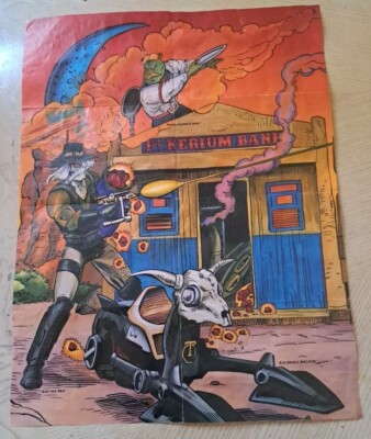 VINTAGE 1986 MATTEL TOYS BRAVESTARR NEW TEXAS DAILY NEWS POSTER INSERT #1