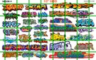 NH108 1/2 Set N SCALE MODERN GRAFFITI URBAN TAGGING for TRAINS BUILDING MORE