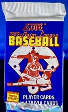1989 SCORE MLB MAJOR LEAGUE BASEBALL FACTORY SEALED TRADING CARD PACK 🔥⚾🔥