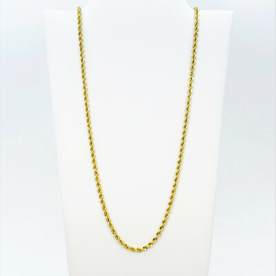22K Gold Seil Kette Halskette 21,75'' hohl 2mm gepunzt echt Made in Italy