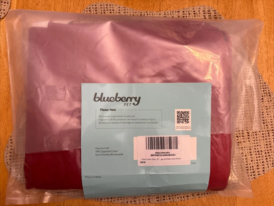 Cubierta de cama Blueberry Pet perro roja 25 X 21 X 10 pulgadas ¡SOLO CUBIERTA NUEVA! Foto 3 de 4