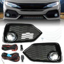 For 2017-2019 Honda Civic Hatchback Led Fog Lights Lamps Wiring Switch Set For 2017-2019 Honda Civic Hatchback Led Fog Lights Lamps Wiring Switch Set