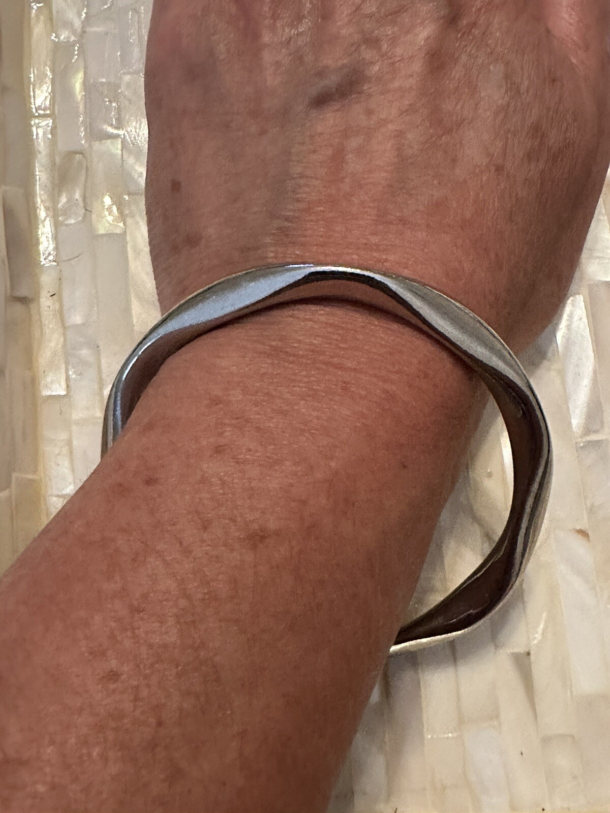 3 Silver Colored Bangles - Excellent Condition - image 4