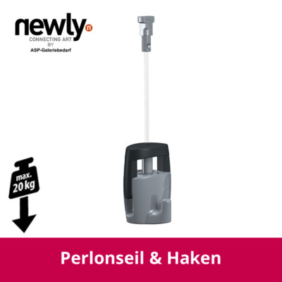 1 St. NEWLY Perlonseil- & Hakenset, versch. Längen, 20 kg, für Galerieschiene