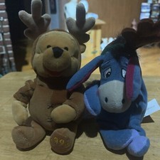 Winnie Pooh Bear and Eeyore Plush Mini Bean Bag 8" Disney Store