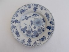 ASSIETTE FAIENCE DELFT XVIII SIDNE D M DUTCH OLD ANTIQUE CERAMIC BLUE WHITE