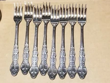 National Stainless NANCY 8 Cocktail Forks  Stainless 5 3/4" Japan Flatware