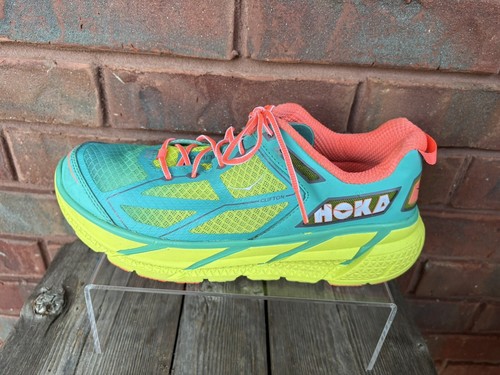 Hoka One One Womens Size 7.5 Clifton 1 Running Shoes Sneakers 1101944 Aqua Green - Picture 3 of 16