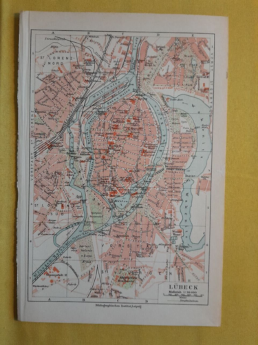 1925 ORIGINAL VINTAGE MAP - Luben, Germany - C10-3 - 第 1/3 張圖片