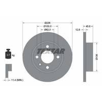 Textar 2X Bremsscheibe Vorne Ø236 Mm Voll FüR Skoda Felicia I 6U1 1.6 Lx 1.3