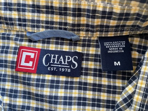 Chaps Men Casual Shirt Long Sleeve Collared Button Down Front Pocket Size M - Picture 8 of 9