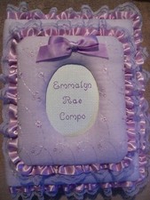 Baby Girl / Boy EYELET Personalized Fabric Photo Album - Hold 160 4 x 6 photos