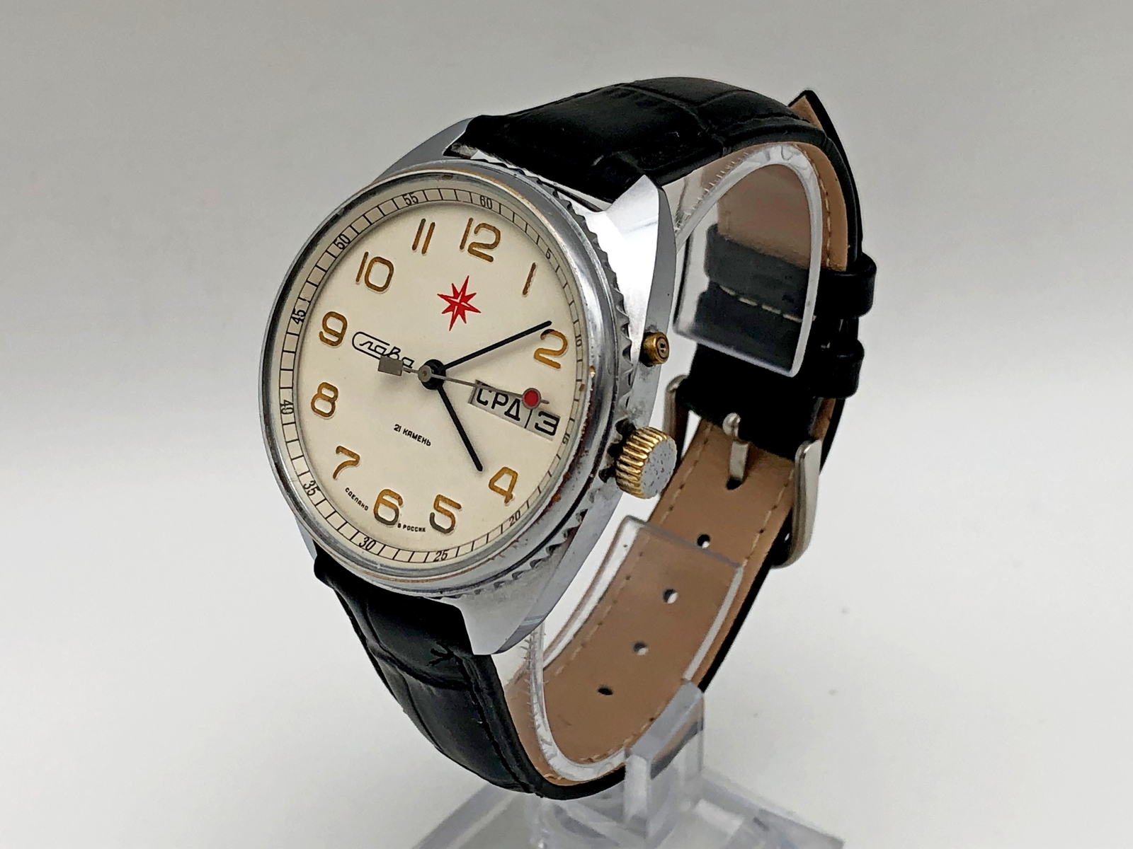 SLAVA 2428 Vintage Mechanical Wristwatch 21 Jewels USSR Serviced Watch