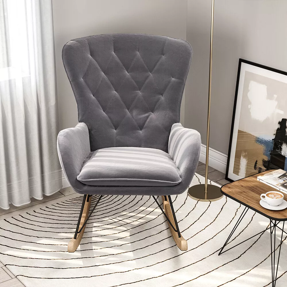 Grey recliner rocking online chair